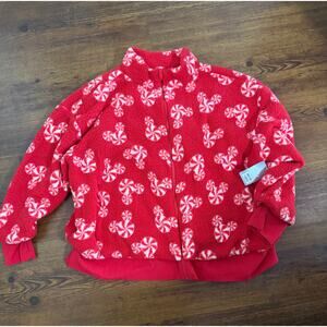 Disney Parks 2025 Christmas Mickey Peppermint Sherpa Jacket size 3X NWT